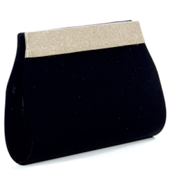 Bolsa Festa Velvet Preto Alça Dourada - BN3015 