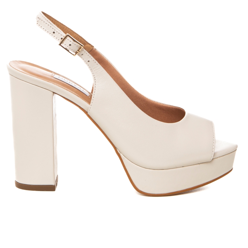 Chanel Noiva Plataforma Alta Confortável Perolado - NF1003