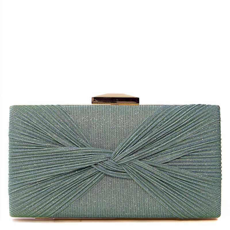 Clutch Festa Plissada Brilhante Aqua - BS220303-10 