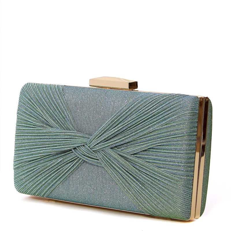 Clutch Festa Plissada Brilhante Aqua - BS220303-10 