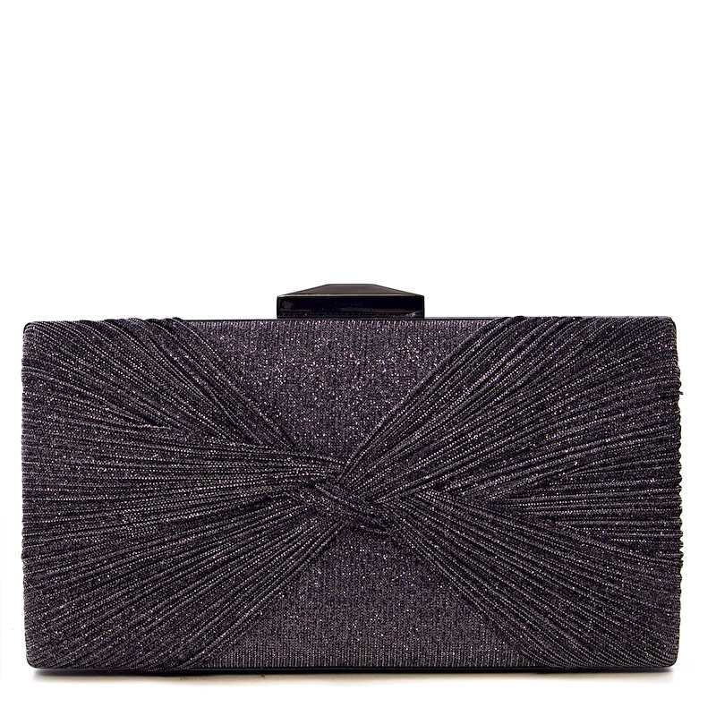 Clutch Festa Plissado Brilhante Grafite - BS220303-3 