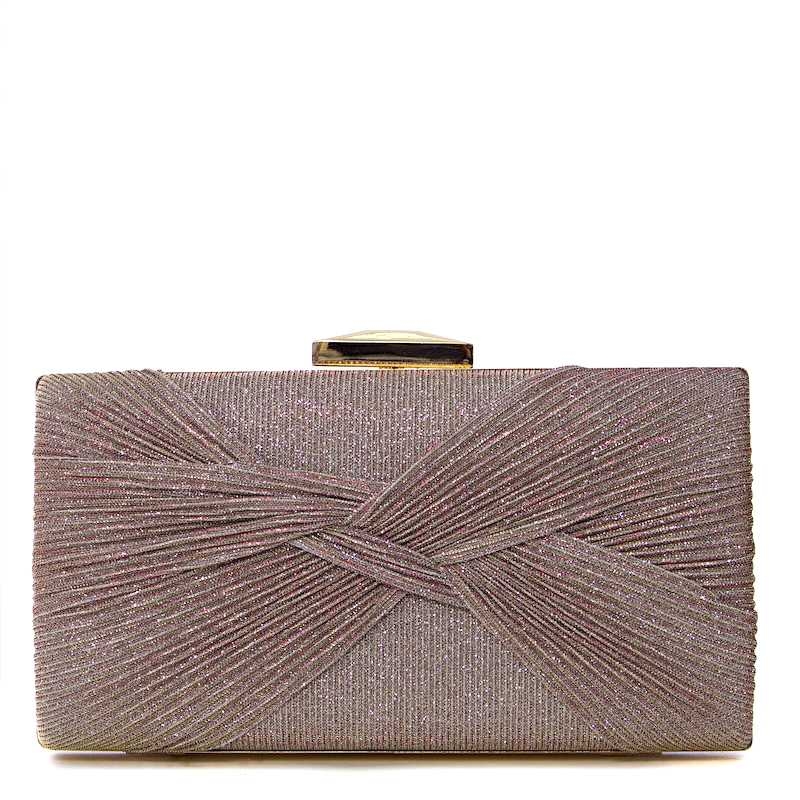 Clutch Festa Plissado Brilhante Nude -  BS220303-11 