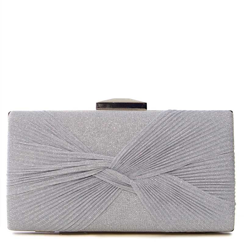 Clutch Festa Plissado Brilhante Prata - BS220303-5 