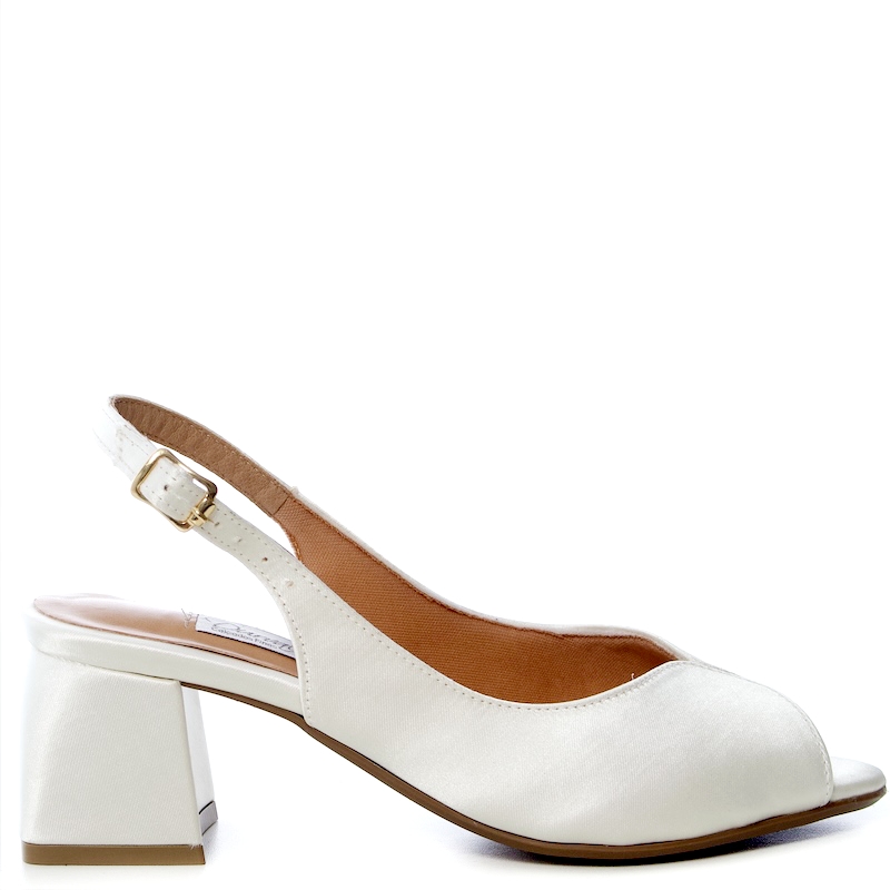 Peep toe Chanel Noiva Off White Comfort - NF55083 