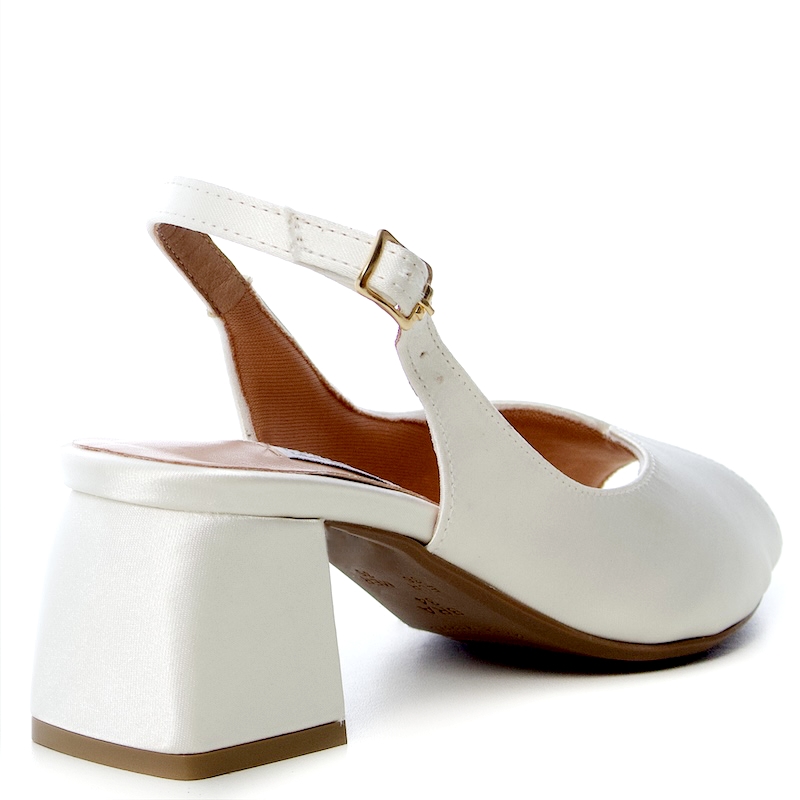 Peep toe Chanel Noiva Off White Comfort - NF55083