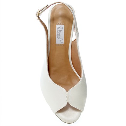 Peep toe Chanel Noiva Off White Comfort - NF55083
