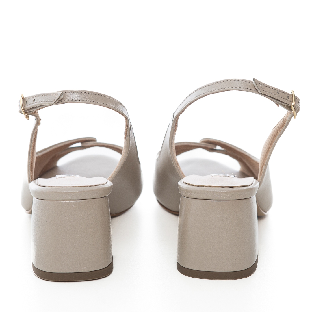 Peep Toe Chanel Perolado Avelã Salto Bloco Confortável - NF409