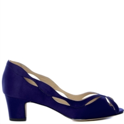 Peep toe Festa Cetim Nude Salto Largo Baixo - 257D.10034