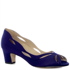 Peep toe Festa Cetim Nude Salto Largo Baixo - 257D.10034