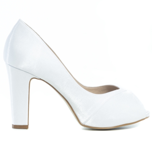 Peep toe Noiva Branca Salto Alto Plataforma