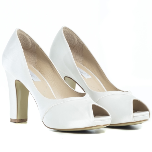 Vizzano Sapato Peep Toe Noiva Salto Alto Peep Toe Branco Salto