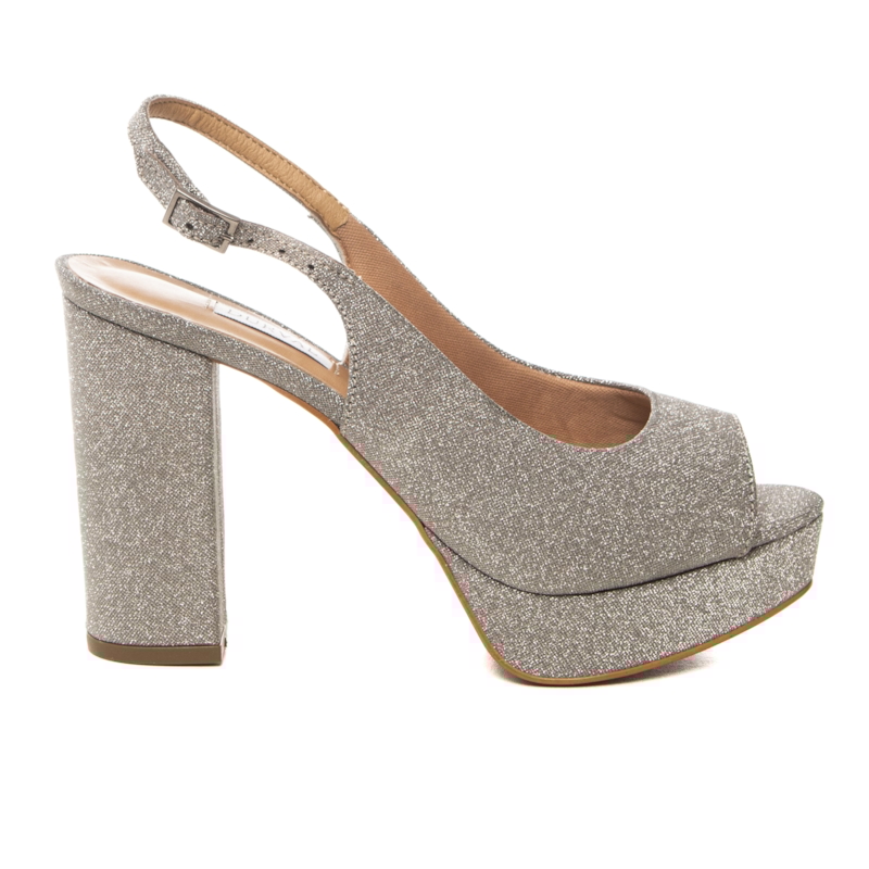 Plataforma Chanel Festa Brilhante Grafite Salto Bloco - NF1003