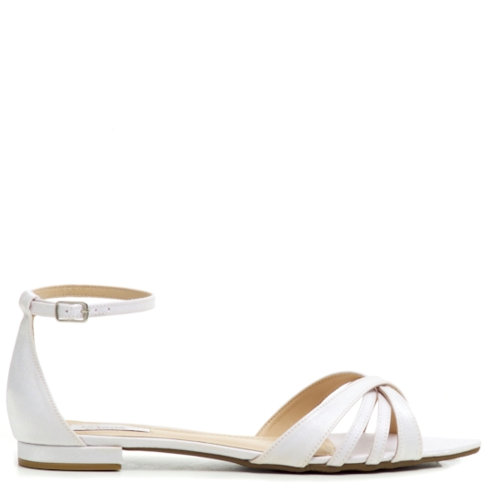 Rasteira Noiva Velvet Branco Sem Salto ST841119