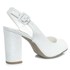 Sandália Chanel Noiva Gliter Branco Salto Confortável - 95048