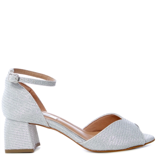 Sandália Festa Brilhante Salto Bloco Confortável NF55100