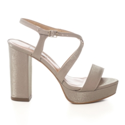 Sandália Festa Plataforma Comfort Avelã Salto Bloco - NF1001