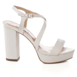 Sandália Noiva Plataforma Comfort Branca Salto Bloco - NF1001