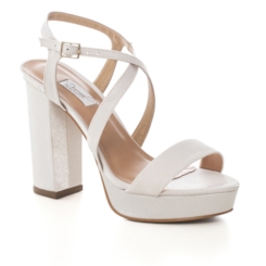 Sandália Noiva Plataforma Comfort Branca Salto Bloco - NF1001