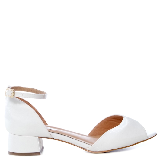 Sandália Noiva Velvet Branca Salto Baixo Confortável NF35501