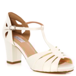 Sandália Noiva Vintage New White Salto Confortável - MV3634
