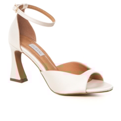 Santália Noiva Cetim Off White Salto Assimétrico - NF773