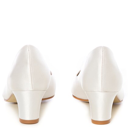 Sapato Noiva Cetim New White Salto Baixo Confortável - WD1199 