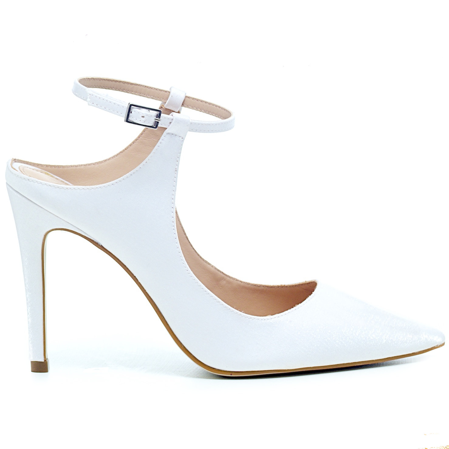 Scarpin Bico Fino Noiva Velvet Branco - DU9494 - Durval Calçados