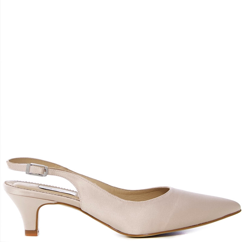 Scarpin Chanel Cetim Nude Salto Baixo - 233D.10193 