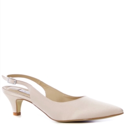 Scarpin Chanel Cetim Nude Salto Baixo - 233D.10193