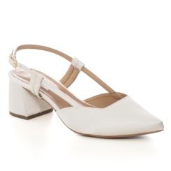 Scarpin Chanel Noiva Salto Bloco Confortável - NF45140