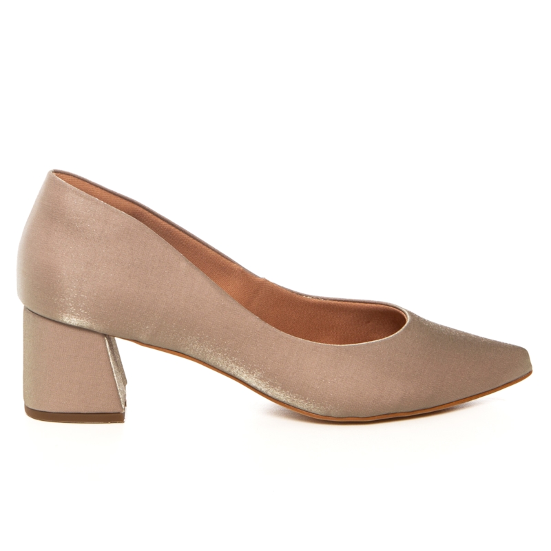 Scarpin Fechado Festa Avelã Salto Confortável - NF45089