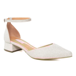 Scarpin Festa Brilhante Prata Salto 3 - NF902