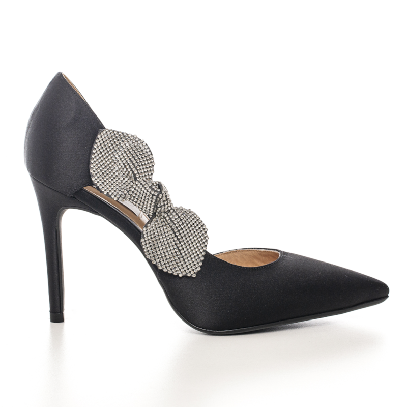 Scarpin Festa Elegance Cetim Preto Salto Alto - 274D.11451