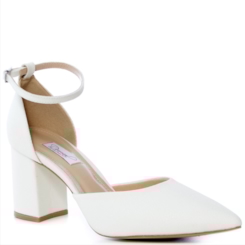 Scarpin Noiva Brilhante Salto Bloco Confortável - 303D.10715