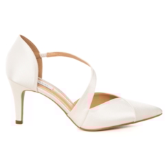Scarpin Noiva Cetim Off White Salto Médio - 297D.11698