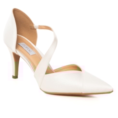 Scarpin Noiva Cetim Off White Salto Médio - 297D.11698