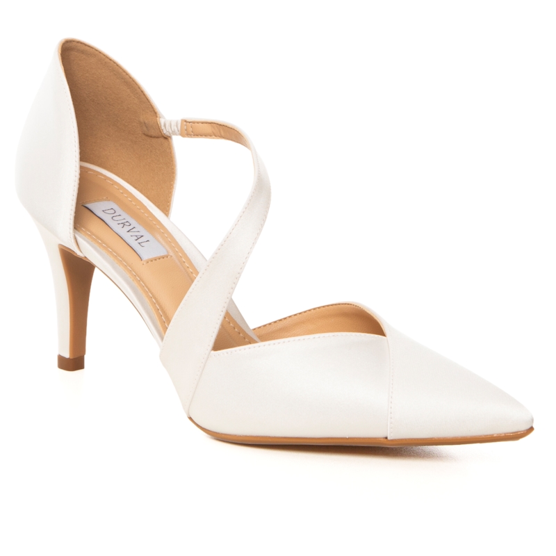 Scarpin Noiva Cetim Off White Salto Médio - 297D.11698