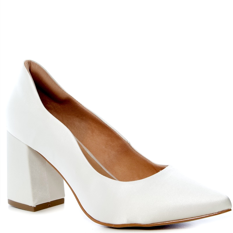 Scarpin Noiva Off White Salto Alto Comfortável - NF80027 