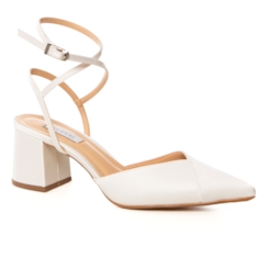 Scarpin Noiva Off White Salto Baixo Confortável - 498D.11748 