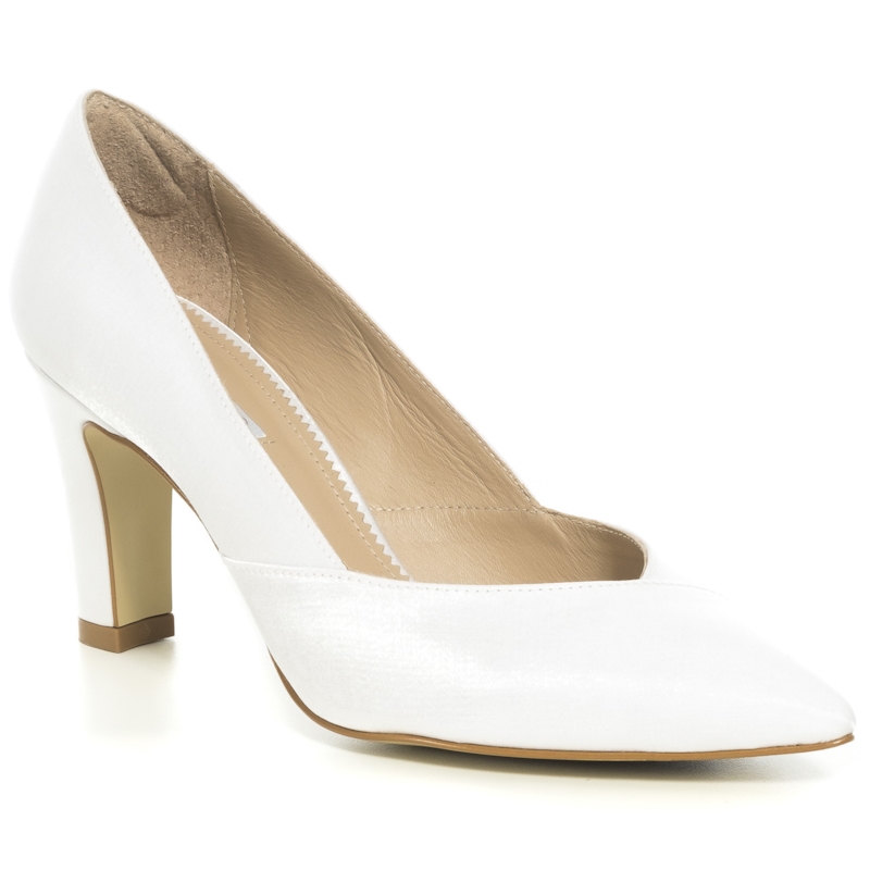 Scarpin Noiva Velvet Branco Salto Confortável - 235D.60011 