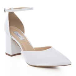 Scarpin Noiva Velvet Branco Salto Confortável - 303D.10715 